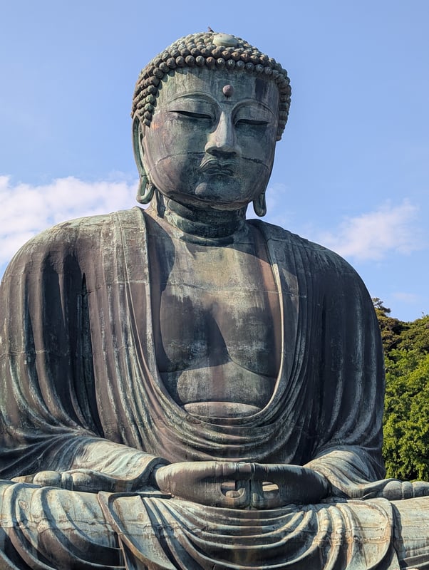 This is a statue of Buddha, representing a sense of calm and meditation.