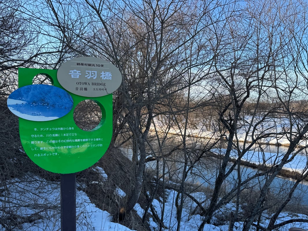 Otowabashi is a famous viewing bridge located in Hokkaido, Japan, especially popular for watching red-crowned cranes in winter.