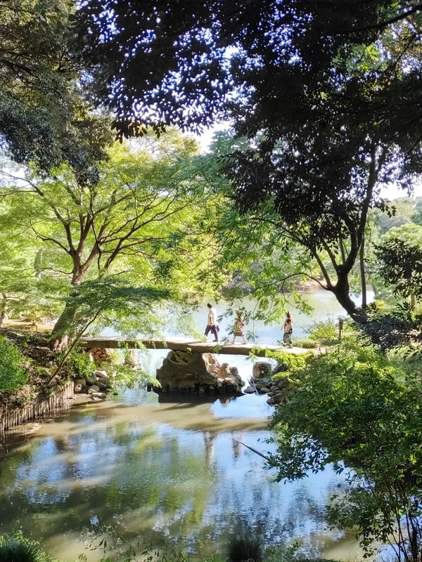 渡月橋を渡り出汐湊の休憩所で宇治金時のかき氷をいただいた。